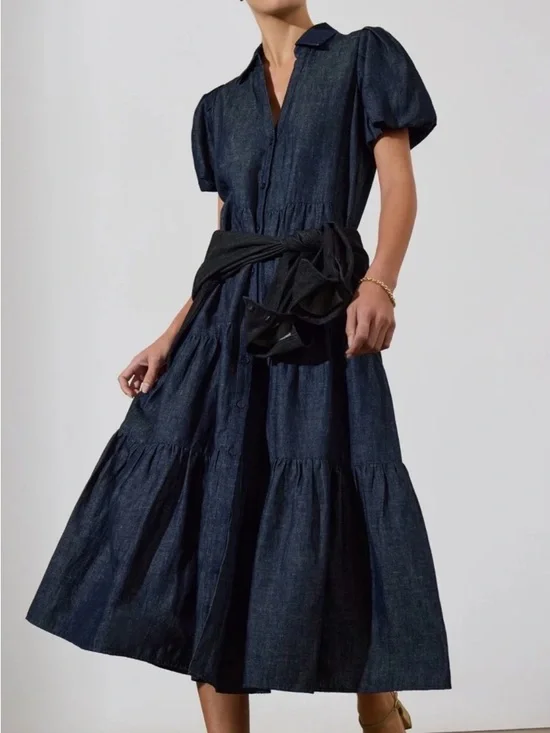 Brochu Walker The Havana Indigo Dress, size M - Picture 4 of 7